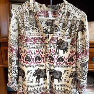 Live 4 Truth Women's Blouse With Elephants Size Large